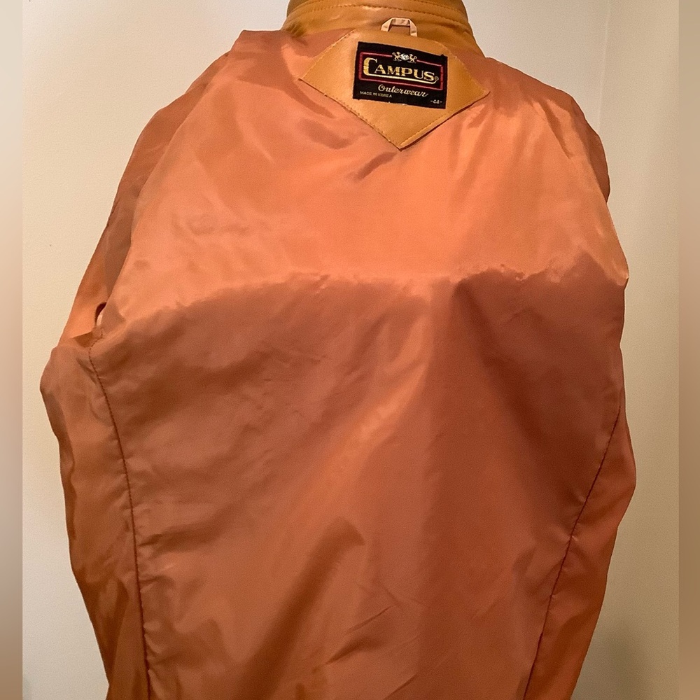 Vintage Campus Outerwear Men’s Vinyl Jacket 44R Made in Korea Retro 1970s - Picture 9 of 14